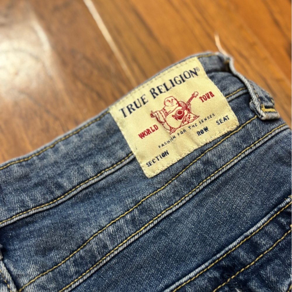 True Religion Joey Cut Off Denim Shorts Size 28 Low Rise Shorty Shorts - Picture 8 of 10